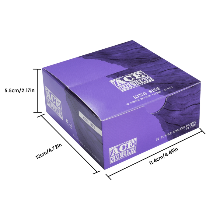 King Size + Tips Smoking Wrapping Papers Purple 24 Booklets