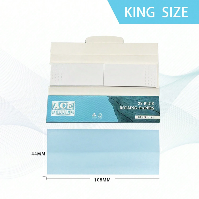 Tobacco Wrapping Paper 108mm Blue Rolling With Tips 1 Box