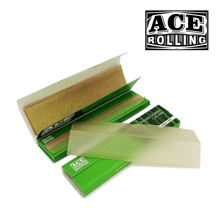 King Size With Tips Natural Bamboo Rolling Paper 24 Booklets