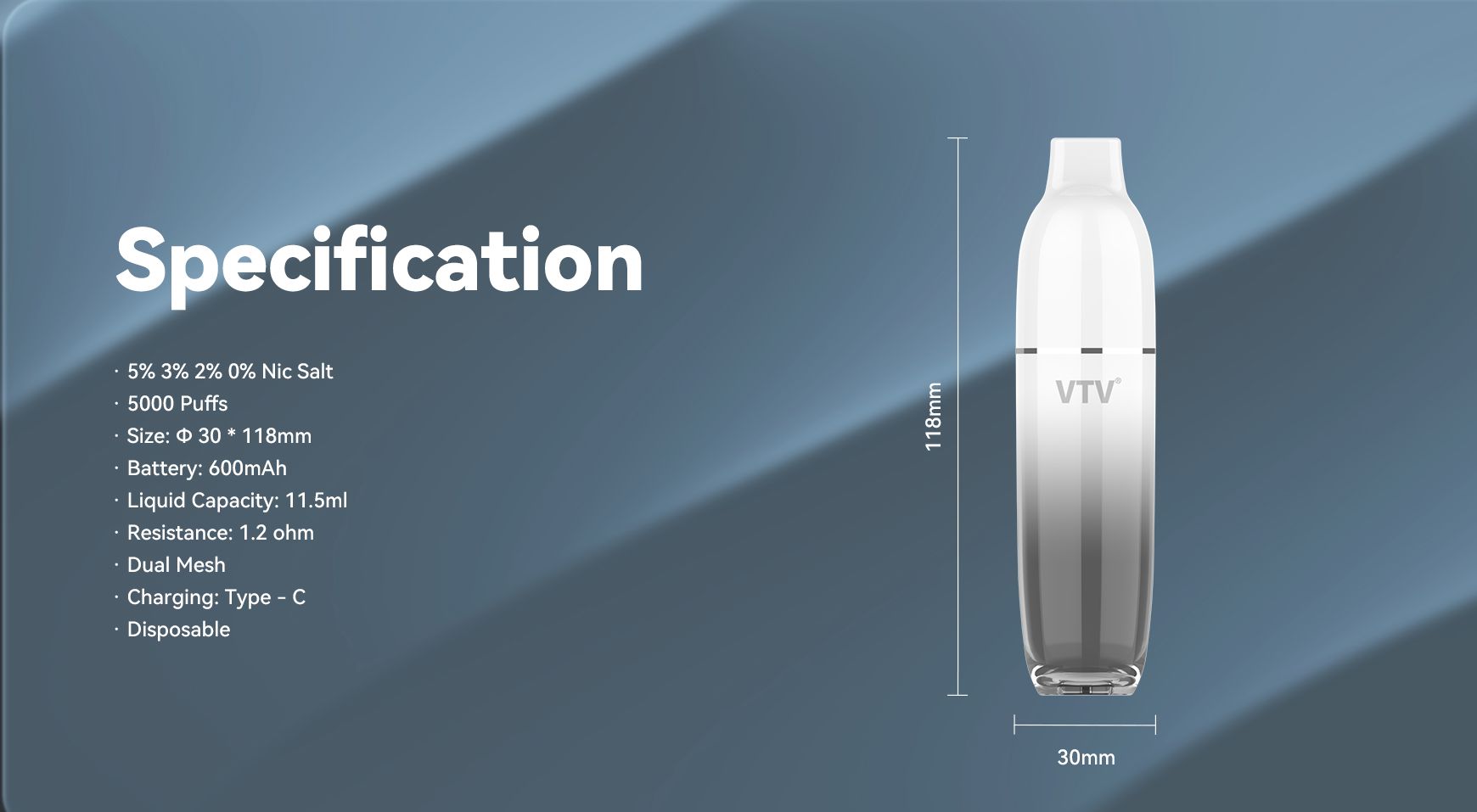 5000 Puffs Dolphin Colors Disposable Vape Dual Mesh Coil Mint Flavor