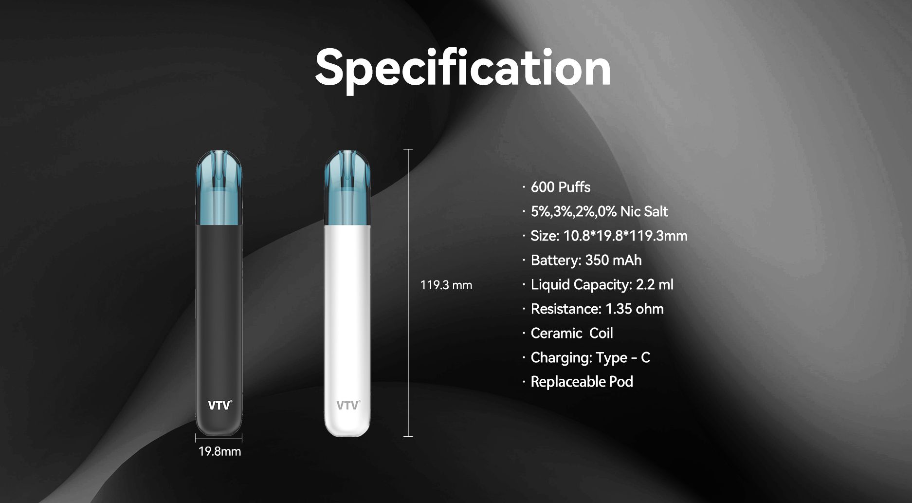 BLADE Connect Pod System Vape 600 Puffs Ceramic Coil With Replaceable 3 Pod