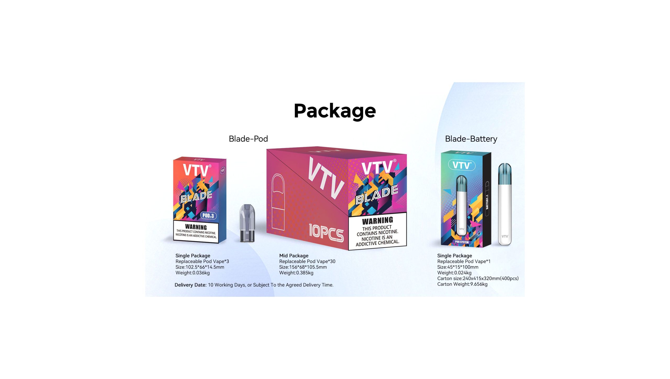 BLADE Connect Pod System Vape 600 Puffs Ceramic Coil With Replaceable 3 Pod