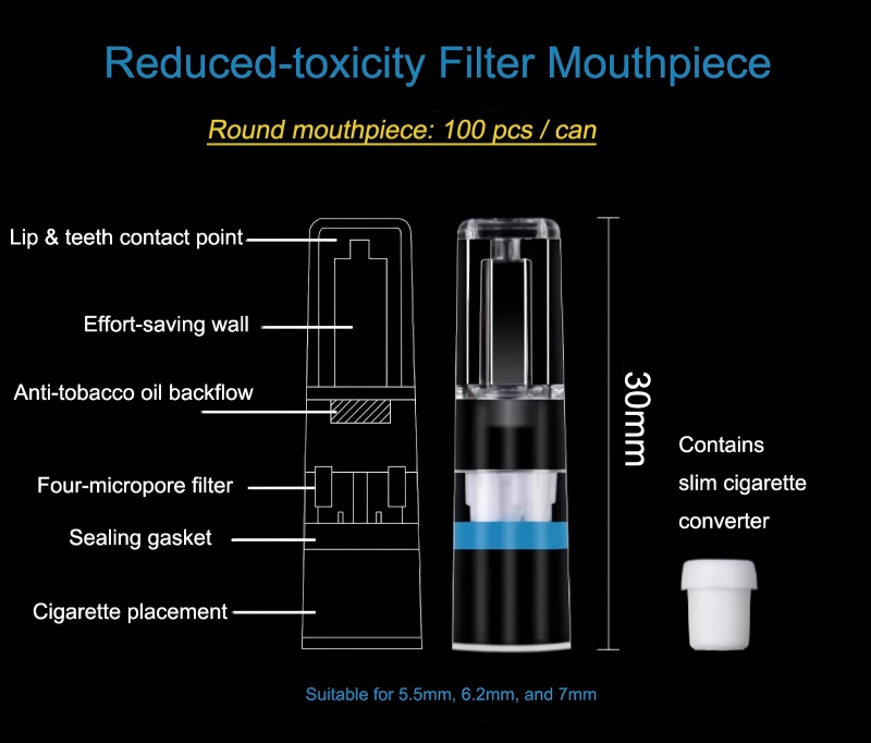 Cigarette Holder Filters for Tar and Chemical Reduction – 100PCS Regular Size