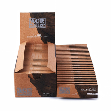 1 1/4 Size Unbleached Bamboo Cigarette Rolling Paper 50 Packs