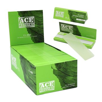 1 1/4 Size Unbleached Wood Pulp Blue Rolling Paper 50 Booklets