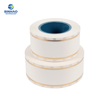 Cigarette Filter Packing Cork Tipping Paper With Perforated Hole Gold Line