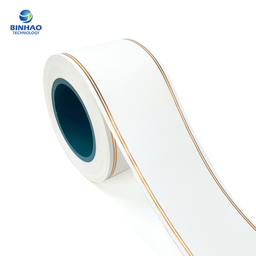 White Glossy Cigarette Tipping Paper With Colored Line And Brand Name