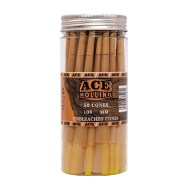 108MM Pre Rolled Cones Unbleached Wood Rolling Paper - 50 Cones