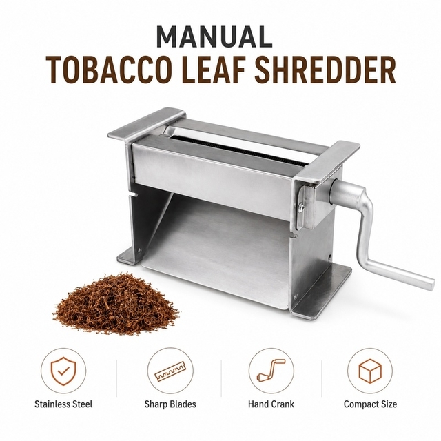 Manual Tobacco Leaf Shredder Stainless Steel Hand Crank Cutter for Dried Herbs and Soft Plant Materials